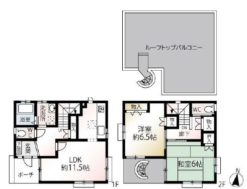 神戸市灘区岩屋中町2丁目　中古戸建の間取り