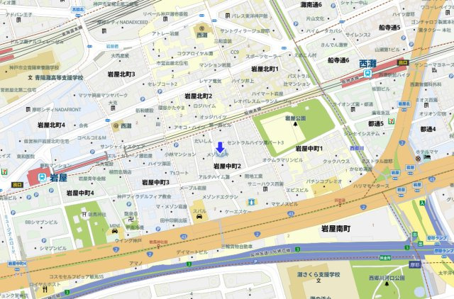 神戸市灘区岩屋中町2丁目　中古戸建の地図