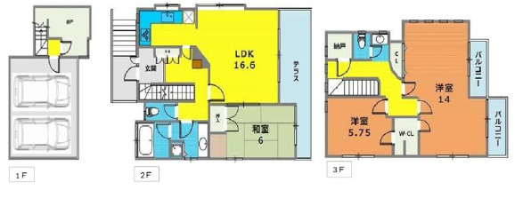 神戸市灘区篠原本町3丁目　中古戸建の間取り