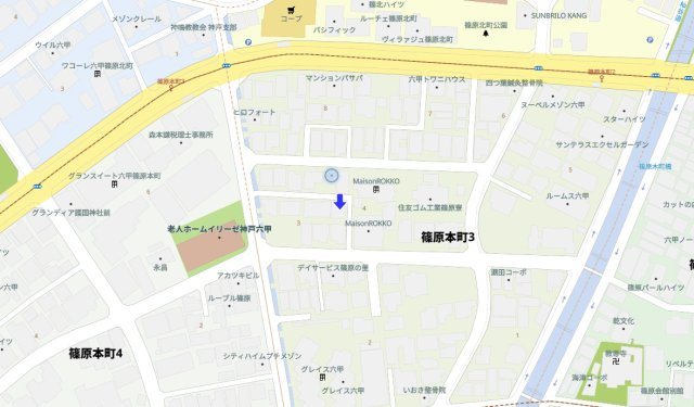 神戸市灘区篠原本町3丁目　中古戸建の地図
