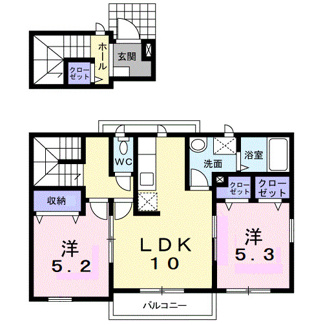 【間取り】 | サン・ガーデンＢ 2LDKH