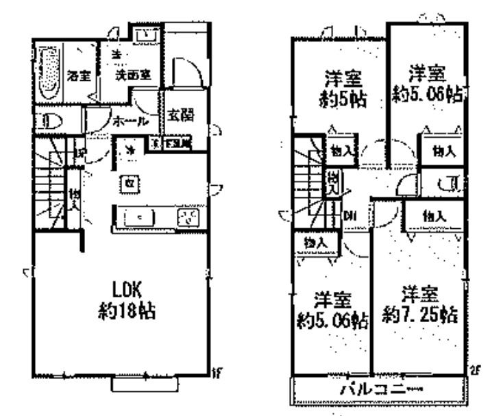 三田市加茂　売土地の土地図＋建物プラン例