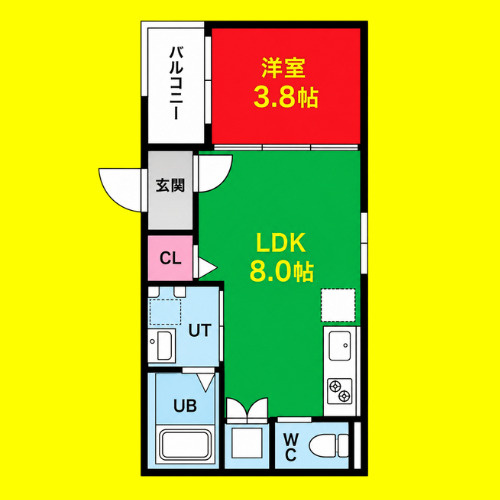 WEST名駅　名古屋市賃貸　仲介手数料無料の間取り