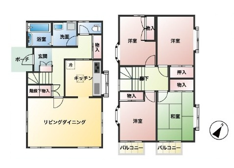 鶴ヶ島市太田ヶ谷中古戸建の間取り