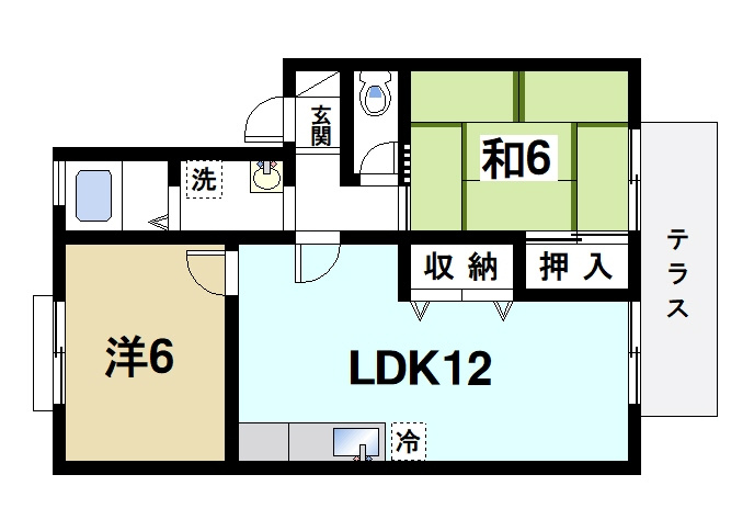 ミューマリーナ　Ⅰの間取り|２LDKの間取りです
