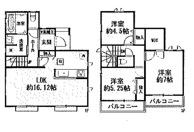三田市加茂　売土地の土地図＋建物プラン例