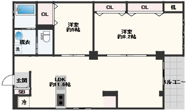 エムズ谷六の間取り