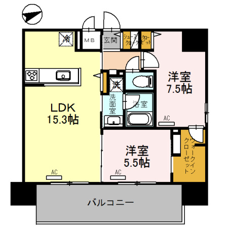 パンドノール住吉大社の間取り