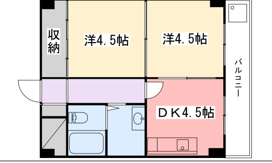 飾磨中村コーポの間取り