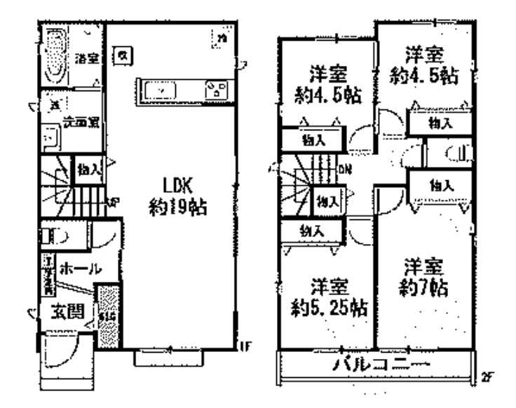 三田市加茂　売土地の土地図＋建物プラン例