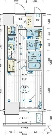 エステムコート名古屋新栄アクシスの間取り