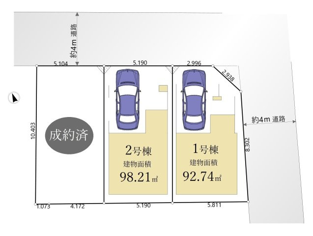 朝霞市本町1丁目 全3棟 2号棟の区画図|角地を含む全3棟新築住宅
整形地に誕生します
是非、現地にて陽当たりや周辺環境等ご確認ください