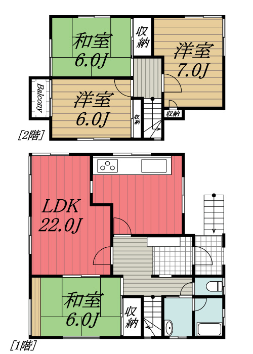 【間取り】 | 安食台6丁目貸家