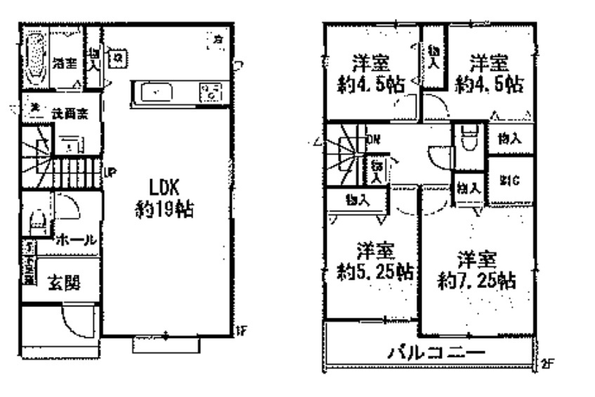 三田市加茂　売土地の土地図＋建物プラン例