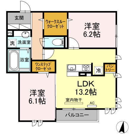 川崎市多摩区宿河原６丁目のアパートの間取り