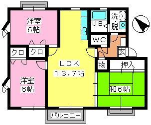 シャンブル三浦の間取り