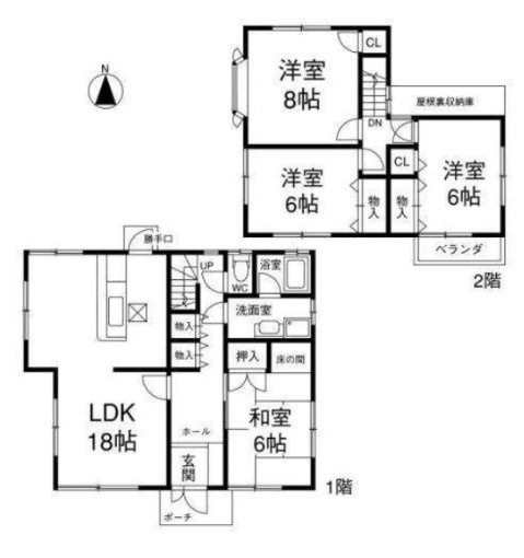 鹿ノ台西３丁目戸建の間取り