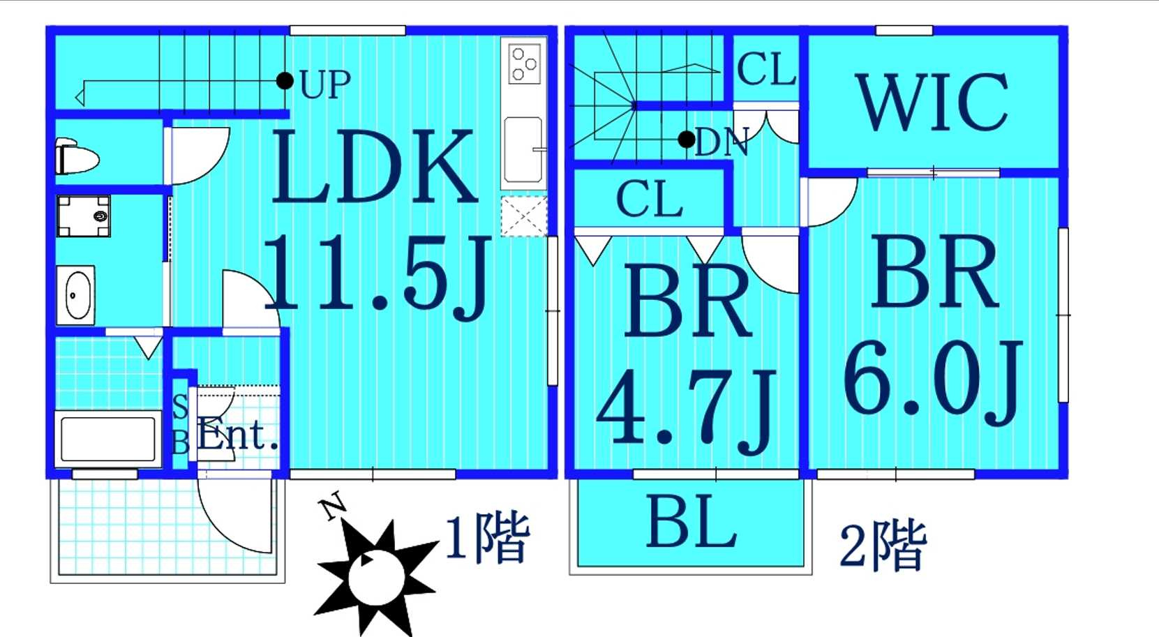 パステルコートの間取り|使いやすい2LDKのお部屋です。