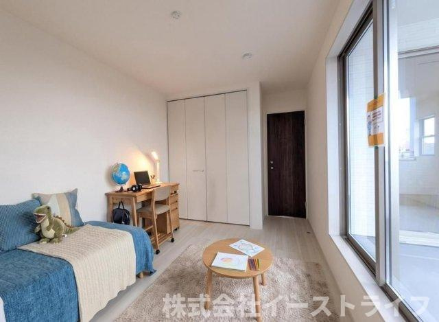 【新築戸建】　いわき市郷ケ丘2丁目第10　全3棟　長期優良住宅の子供部屋|同社施工写真　洋室家具配置イメージ　本画像はCGで作成しており、実際に現地に 家具は置かれておりません。また、価格に 家具は含まれておりません。