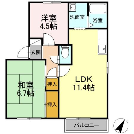 アペックス日進　D棟　　　刈谷市近郊の賃貸はクラスホーム刈谷店の間取り