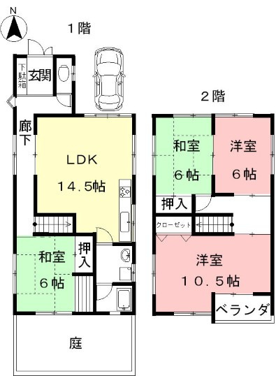 ６７２７１　岐阜市守口町６丁目中古戸建ての間取り