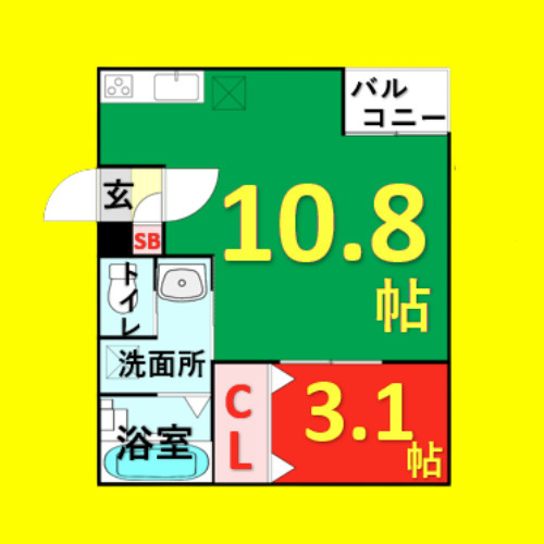Warren shimokomenoⅡ　名古屋市賃貸　仲介手数料無料の間取り