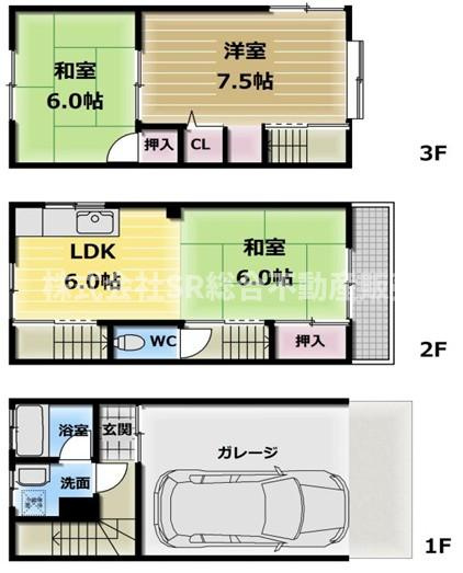 南荘町中古戸建の間取り|全居室6帖以上とゆったり設計の間取りとなっております！安心の鉄骨造♪