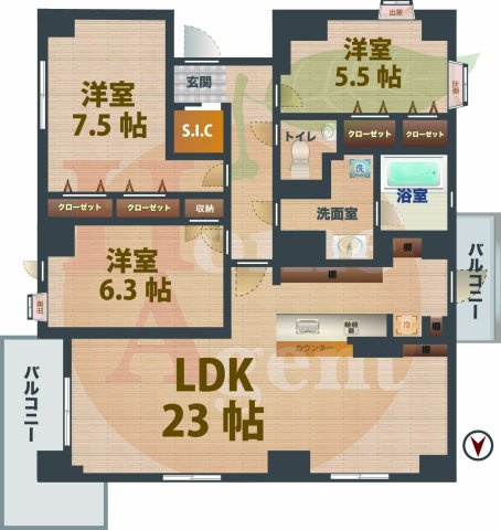 【間取り】 | ホームズ杉並阿佐ヶ谷 | 3LDKのお部屋です。