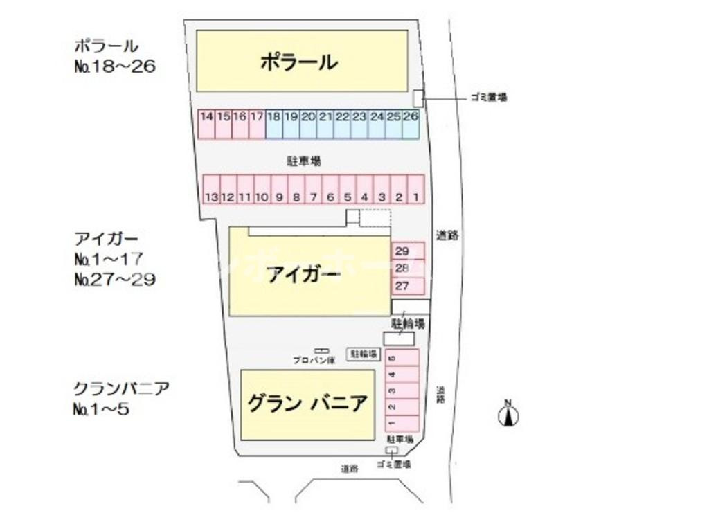 グラン　バニア※初期費用分割あと払いサービス利用可能物件の区画図