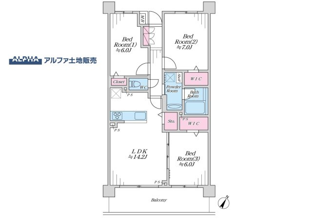 レクセルプラッツァ福生弐番館の間取り|【Floor plan】
◆採光とと空間◆水回りを中央に配置した使い勝手の良い導線です。リビングを採光面に配置し光が入るので明るく使いやすい間取りです。わんちゃん、ねこちゃんと一緒に暮らせます。