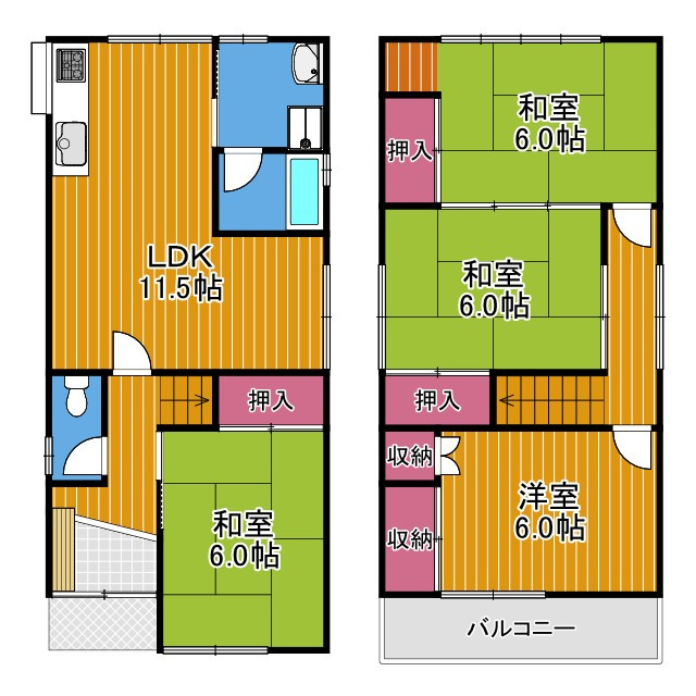青葉丘戸建の間取り