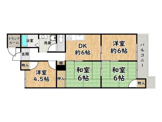 北河原ハイツの間取り
