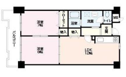 グランドパレス学園前Ｃ棟の間取り