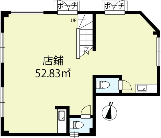 堺市西区上野芝向ヶ丘町１丁の賃貸マンションの間取り|室内店舗仕様のワンルーム
