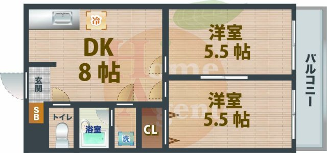 【間取り】 | ライヴス鷺宮 | 2DKのお部屋です。