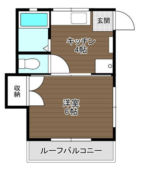 【間取り】 | パサージュ善行 | 1DK