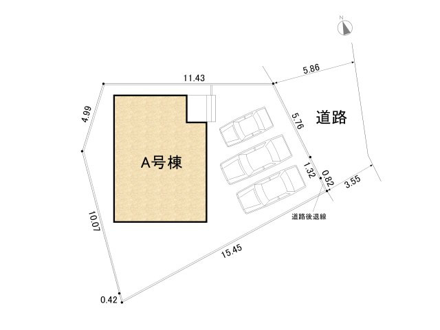 高浜市芳川町第6　新築戸建＜全1棟＞の区画図|駐車3台可能！（車種による）