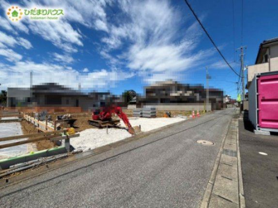 野田市中野台01期　新築戸建　2号棟の前面道路含む現地写真|接道：北東側約3.6m市道