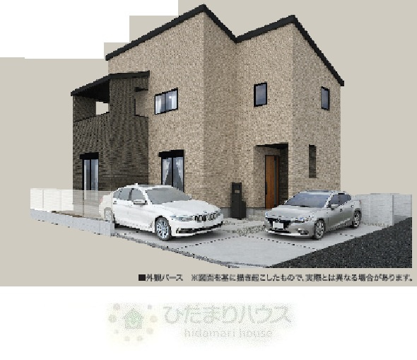 野田市中野台01期　新築戸建　2号棟の外観パース|2026年10月完成予定です(^^)/お気軽にお問い合わせください。