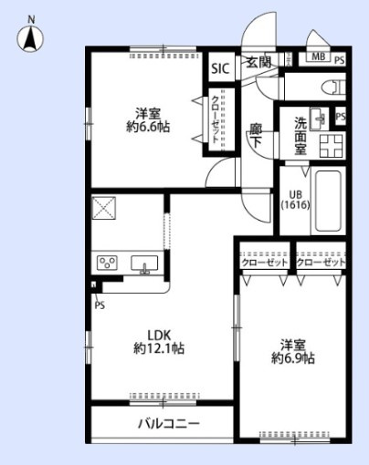 アムール　サンドエルⅠの間取り