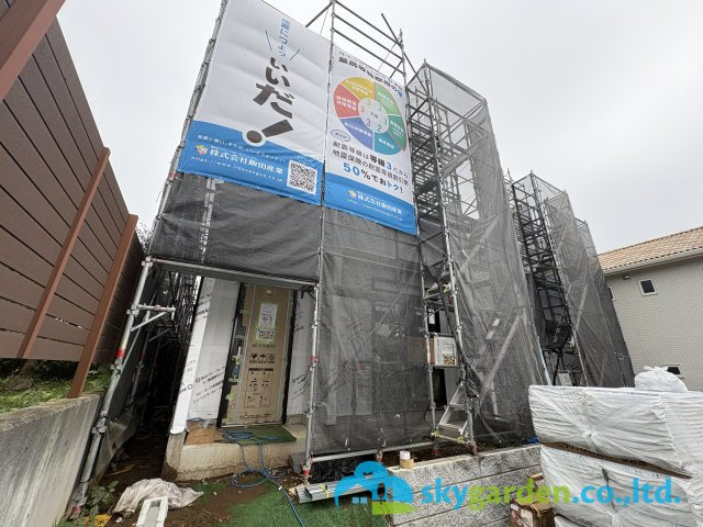 藤沢市湘南台3丁目　新築戸建　全２棟A号棟の外観|令和8年10月5日撮影　建築中