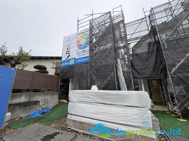 藤沢市湘南台3丁目　新築戸建　全２棟A号棟の外観|令和8年10月5日撮影　建築中