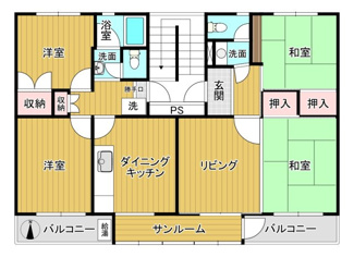 【間取り】 | 清水口第1住宅 | 最上階5階部分・角部屋・入口2か所あります！
