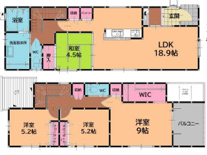 古賀市久保4期　1号棟の間取り