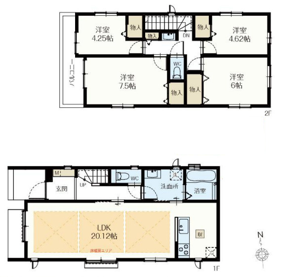 藤沢市湘南台3丁目　新築戸建　全２棟Ｂ号棟の間取り