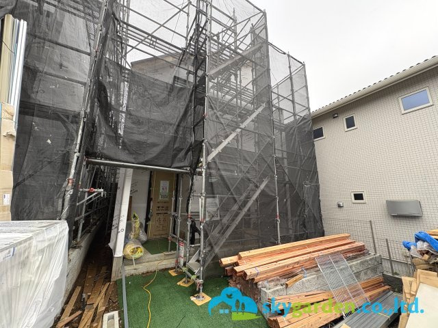 藤沢市湘南台3丁目　新築戸建　全２棟Ｂ号棟の外観|令和8年10月5日撮影　工事中