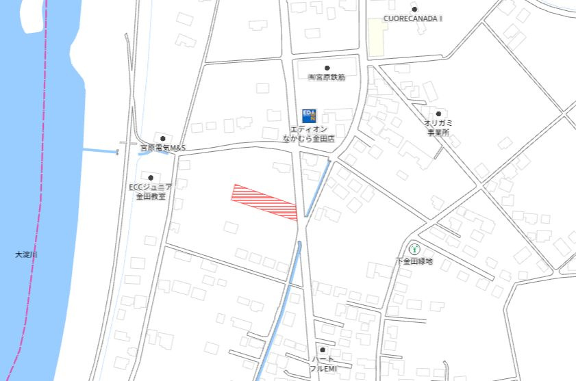 都城市金田町の売地の土地図