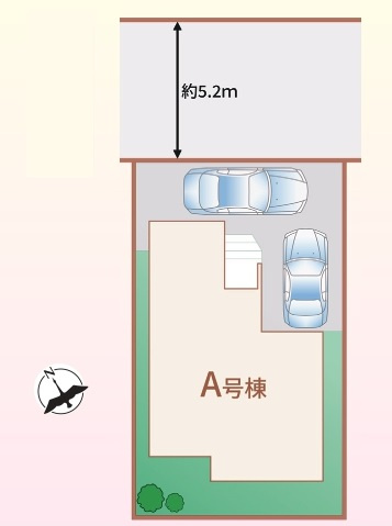 新築一戸建て　川越市南大塚６丁目の区画図|カースペース２台分(車種によります)