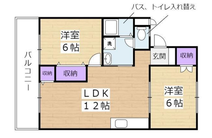 生駒市西菜畑町のアパートの間取り
