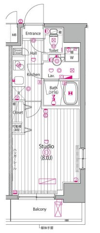 江東区東陽１丁目の賃貸マンションの間取り